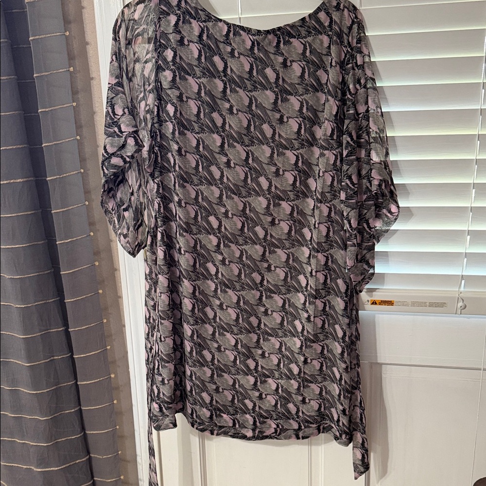 Elegant Black and Pink Patterned Women's dress